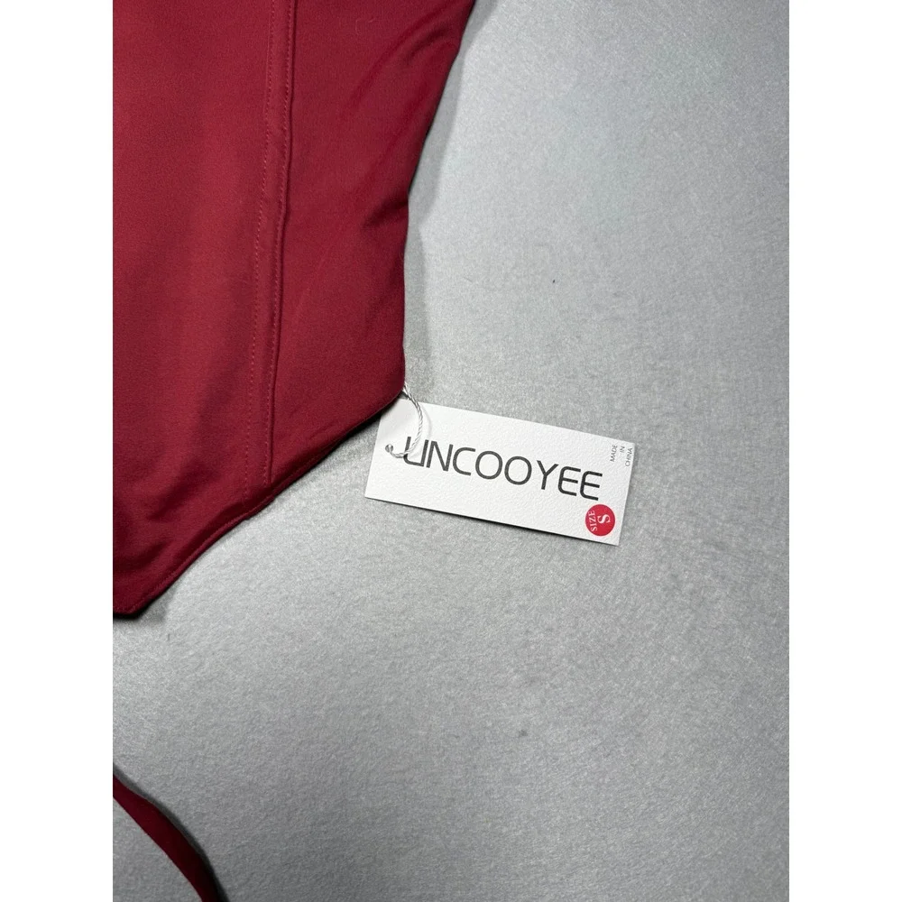 Whimsigoth Ren Faire Cottagecore Lincooyee Burgundy Lace Up Boned Corset